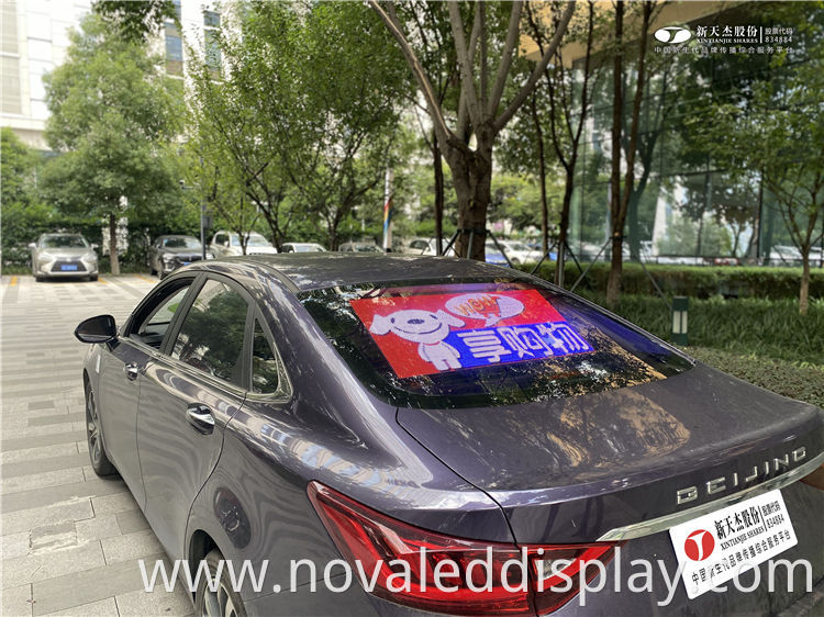 taxi rear window transparent led display sign